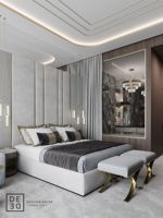 Camas modernas de hotel King Size Designer Elegent Platform Bed Set Cama de hotel de lujo