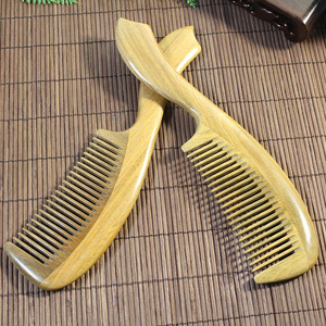 Green Sandalwood Large Hair <b>Comb</b> <b>Wide</b> Tooth For Home Use Massage And Styling - Product Image 1