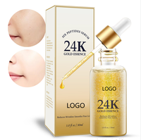 Sérum en or 24 carats de marque personnalisée Sérum de soin de la peau hydratant blanchissant à l'acide hyaluronique Produits de belleza pour le visage Sérum de soin de la peau de Corée