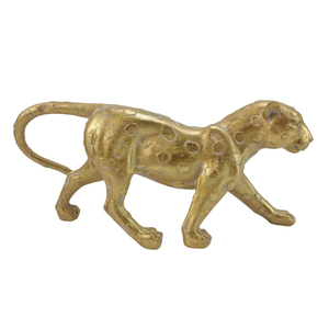 현대 추상 골드 팬더 조각 기하학적 수지 표범 동상 금형 도금 골드 장식 선물 공예 장식 - Product Image 4