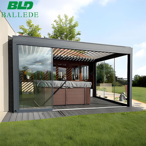 Pérgola Bioclimática de <span class=keywords><strong>Aluminio</strong></span> Motorizada con Techo de Celosía, Moderna, Impermeable, para Jardín, Tipo Gazebo - <span class=keywords><strong>Precio</strong></span> - Product Image 1
