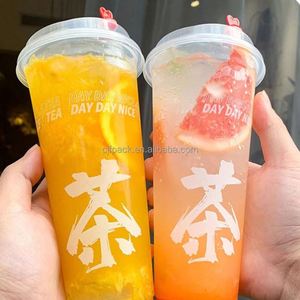 Vasos Desechables Personalizados de Plástico PP Tipo Y de 90 mm, 500 ml y 700 ml con Sellado para Jugos de Frutas, Té de Burbujas y Bebidas - Product Image 3