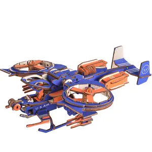 Quattro tavole all'ingrosso 3D fai da te aereo in legno puzzle scorpione Fighter Toys aereo modello artigianale giocattoli