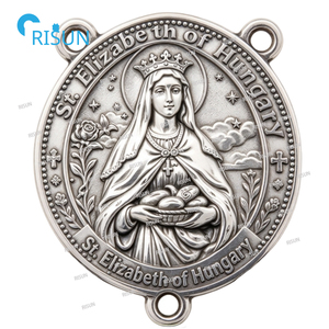 Collar con Colgante de la Virgen de Hungría, Medalla Personalizada de Santa Isabel de Hungría, Artículos Religiosos Católicos - Product Image 6