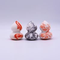 Houppette de maquillage lavable en forme de gourde, hydrophile, sans latex, à motifs marbrés multicolores, fabriquée à Guangzhou [Marbre]