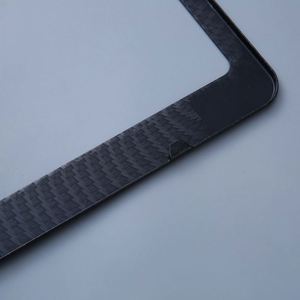 Premium Carbon Fiber Pattern Aluminum License Plate <b>Frame</b> Black Metal Car Tag Holder Anti-Theft for Promotion Gifts - Product Image 4