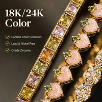 Bracelet à maillons en émail et CZ synthétique plaqué or 14 carats, multi-styles, bijoux Xuping, vente en gros, accessoires de mode pour femmes