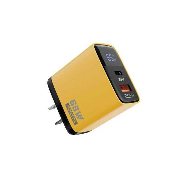 65W Smart Digital Display A+C Multi-port Gallium Nitride Charger Quick Charge for EU US Indian Standards