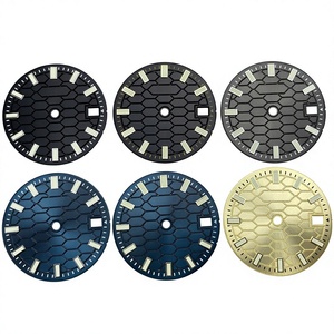 Esfera de Reloj Azul con Patrón de Rejilla Metálica Hecha a Mano, Super C3 Verde Luminoso, 28.5mm, Compatible con Japan NH35A NH36A, Modificada para SKX007 - Product Image 5