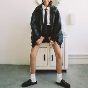 New Arrival Winter Women's Leather Jacket Casual Oversized Leather Jacket Vintage Street Drop Shoulder Leather Jacket - Product Image 1