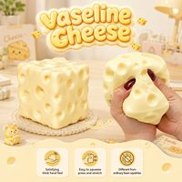 Balle anti-stress portable en forme de fromage jaune de 7 cm, jouet sensoriel à presser pour adultes et enfants, soulagement de l'anxiété