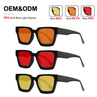 Gafas para Dormir Biohacking con Lentes Rojas/Ámbar |   Soporte de Melatonina para el Ritmo Circadiano |   Bio-Acetato Ecológico Anti-Luz Azul Naranja Sólido