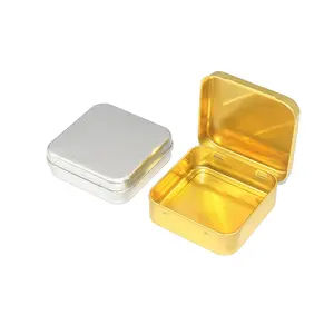 Benutzer definiertes Logo Quadrat Metall Scharnier Tee Verpackung Blechdose Metall box grün quadratische Teedose Box mit Doppel deckel