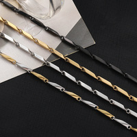 Collier en chaîne à maillons facettés en acier inoxydable, chaîne torsadée polie, bijoux pour hommes
