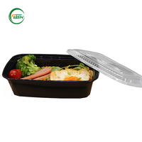 Duurzame wegwerp lunchbox van PP plastic met één compartiment, 38oz, magnetronbestendig, inclusief deksel
