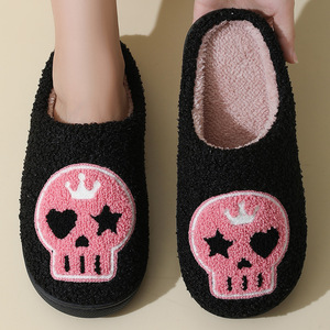 Natale invernale caldo carino e accogliente casa rosa pantofole diavolo per gli uomini donna - Product Image 4