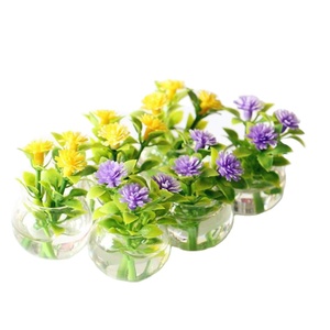 Lot de 10 miniatures de poissons artificiels pour aquarium, fleurs en pot en verre, décoration d'intérieur, maison de poupée, jardin féerique, mini-poupées - Product Image 1