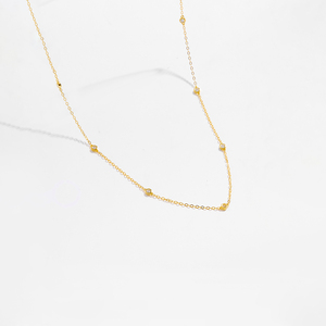 Colliers FUAMAY pour femmes, collier en argent 925, charmes dorés pour femmes, collier en zircon - Product Image 2