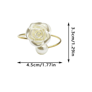 Portatovaglioli di perle di fiori di rosa fibbie per banchetti di nozze festa di casa cucina Festival tavola da pranzo decorazione - Product Image 6