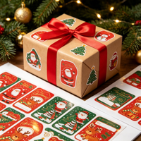 Étiquettes autocollantes personnalisées durables et écologiques pour cadeaux de Noël, pour supermarchés/épicerie, emballages en papier - Matériel acrylique