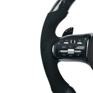 พวงมาลัยหุ้มหนังคาร์บอนไฟเบอร์แบบกำหนดเอง สำหรับรถยนต์เมอร์เซเดส-เบนซ์ ซี-คลาส จี-คลาส ซี-คลาส เอ็มเอ็มจี จีที 63 ดับเบิลยู204 205 เอ็มเอ็มจี - Product Image 4