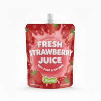 Usine OEM, Sachet Doypack en plastique imprimé sur mesure de 100 ml et 250 ml pour jus, boissons, vin, bière, avec bec verseur et fond stable