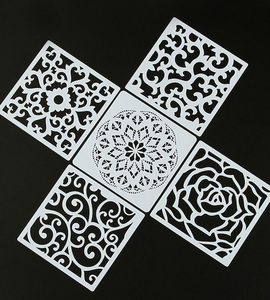 Nouveaux outils de décoration de gâteaux DIY, découpe au laser, matériau PET PP, pochoirs pour gâteaux - Product Image 2