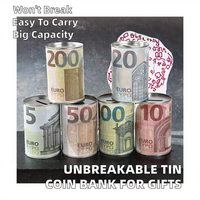 Boîte de rangement en fer de haute qualité pour pièces de monnaie, boîte de conserve vide pour économies, tirelire incassable extra-large en fer pour cadeau