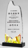 Trofeo de Cristal Transparente Personalizado con Logotipo Grabado a Mano, Diseño Piramidal, para Deportes, Videojuegos y Moda, con Caja de Regalo, Venta al Por Mayor