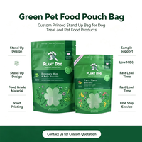 Sachet refermable à fermeture éclair, vert, de qualité alimentaire, personnalisé, pour biscuits et friandises pour chiens
