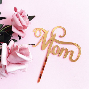 ท็อปเปอร์เค้กอะคริลิค รูปน้ำผึ้งและดอกกุหลาบสีโรสโกลด์ สำหรับตกแต่งวันแม่และวันเกิด - Product Image 2