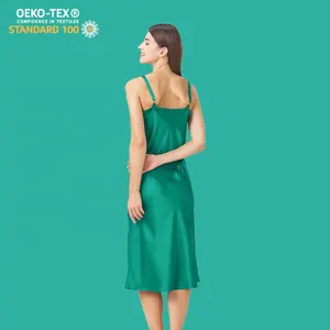 High Quality 100% Mulberry Silk Nightdress in 6A Grade Luxury Silk Charmeuse Sleepwear Custom LOGO Size OEKO-TEX 100