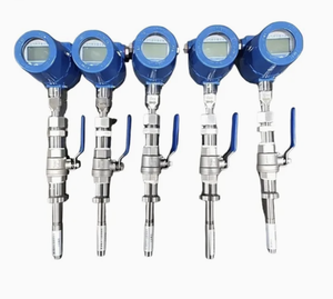 CE認定工業用デジタル熱ガス流量計ステンレス鋼OEM利用可能1% 精度0-10メートル/秒流量 - Product Image 1