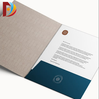 Impresión Personalizada, Ecológica, Certificada ISO9001, Logotipo Negro, Carpeta de Presentación de Video en Papel de Tapa Dura A2/A3/A4/A5, Tarjeta de Visita
