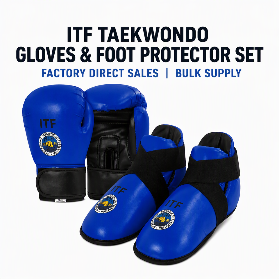 Shock Material Wholesale ITF Taekwondo Protective Gloves Foot Guards PU Material Multi ...