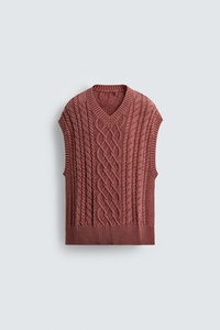 Pull-over à col <span class=keywords><strong>en</strong></span> V <span class=keywords><strong>en</strong></span> coton épais pour hommes, pull-over rose poussiéreux - Product Image 6