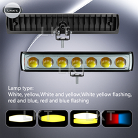 Vente directe : Phare antibrouillard LED à 7 lentilles pour moto, en aluminium, bicolore (rouge et bleu), pour la conduite de moto