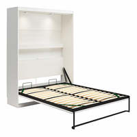 Nouveau mécanisme de lit mural à cadre en acier au design avec armoire en contreplaqué, ensemble de meubles de lit escamotable de couleur de taille personnalisée et peu encombrant