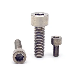 Bolts Screws All Size M2 M3 M5 M6 M8 ISO 4762/ DIN912 Titanium Gr1 Gr2 Hexagon Socket Head Cap Screws Hex Bolts