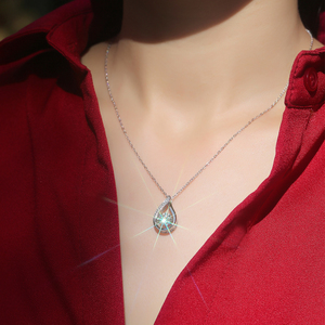 สร้อยคอเพชรโมอิสสีเงิน1กะรัต925สเตอริ่งสำหรับเป็นของขวัญสร้อยคอจี้เครื่องประดับสร้อยคอผู้หญิง - Product Image 6