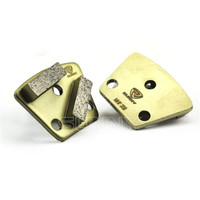Plaques de ponçage diamantées trapézoïdales personnalisables à 2 segments, 3 trous, pour outils de ponçage de sols en béton, support OEM