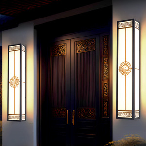 Lampe murale extérieure étanche Nightsappan, nouveau style chinois, pour villa, balcon, porte, cour, pilier - Product Image 1