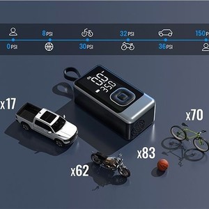 Portable Digital Tire Inflator 72V LED Display 25L Min Electric Air <b>Pump</b> For Car Bike Motorcycle - Product Image 3