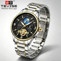 Montre mécanique automatique de luxe TEVISE avec tourbillon, montres personnalisées avec logo, étanches, pour hommes, Relojes Personalizados