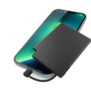แบตเตอรี่สำรองแบบพกพาบางเฉียบชนิด Type-C โลหะ Li-Polymer ความจุ 5000mAh/2650mAh 2-in-1 พร้อมสายชาร์จเร็ว - Product Image 1