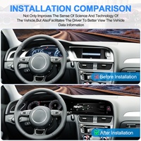 Navihua Tableau de bord numérique à double écran LCD, autoradio Android, GPS, DSP, CarPlay pour Audi A4 2009-2016, 12,3 10,25 pouces