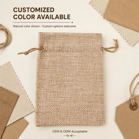 Sac à cordon en coton et lin avec logo personnalisé, pochette cadeau réutilisable pour emballage de bijoux et rangement quotidien, commandes en gros
