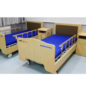 Wood Board Hospital Bed With Guardrails <b>Adjustable</b> For Elderly And Home Use - Product Image 1