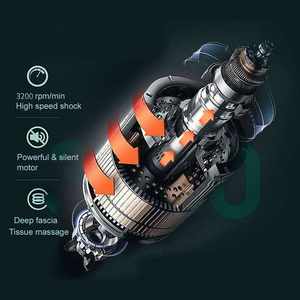 Pistola de masaje de percusión, KH-515 recargable por <span class=keywords><strong>USB</strong></span> <span class=keywords><strong>Mini</strong></span> Fascia, inalámbrica, manual, 32 velocidades, pantalla táctil LED, masajeador muscular - Product Image 6