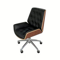 Fauteuil de bureau en cuir véritable avec accoudoirs – Confortable pour les longues sessions, polyvalent pour chambre, bureau et diffusion en direct